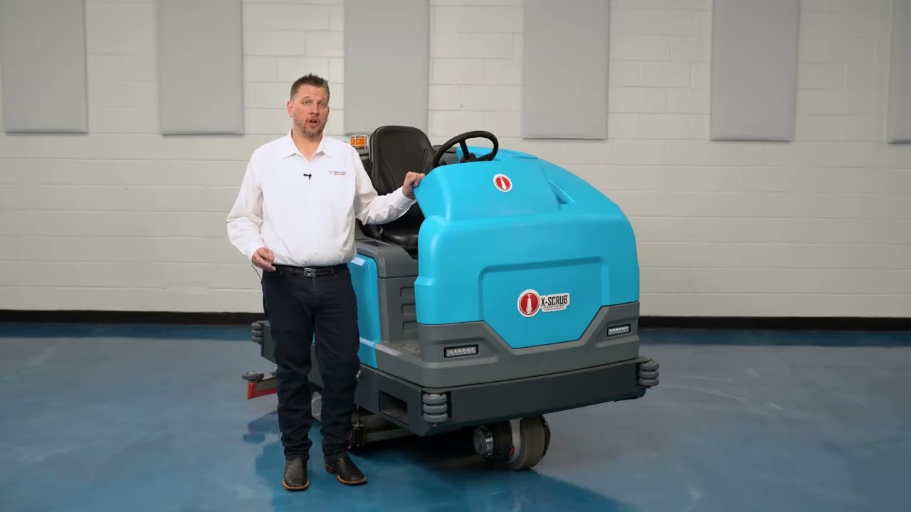 Experience the X-Scrub 40 Ride-On Floor Scrubber for Large Area Floor Cleaning