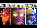 All Endings in Crash Bandicoot 4: It's About Time (99%, 100% & 106% Secret)