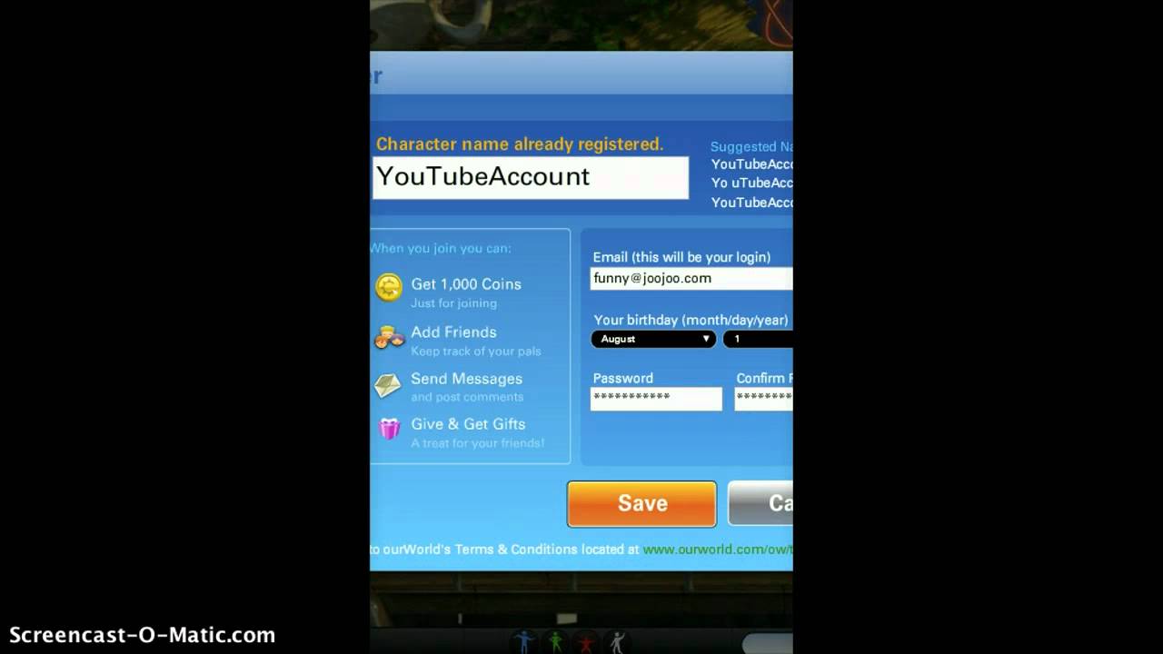 -OurWorld- How To Make An Account