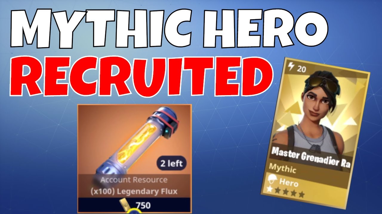 Fortnite Save The World Recruits Recruiting A Mythic Hero Get Event Items Back Collection Book Update Fortnite Save The World Youtube