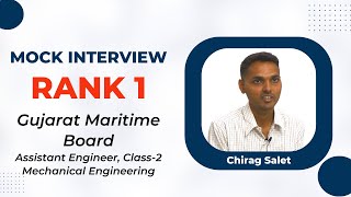 Chirag Salet, Rank 1 | GMB Assistant Engineer | Mechanical Engineering | Mock Interview screenshot 5