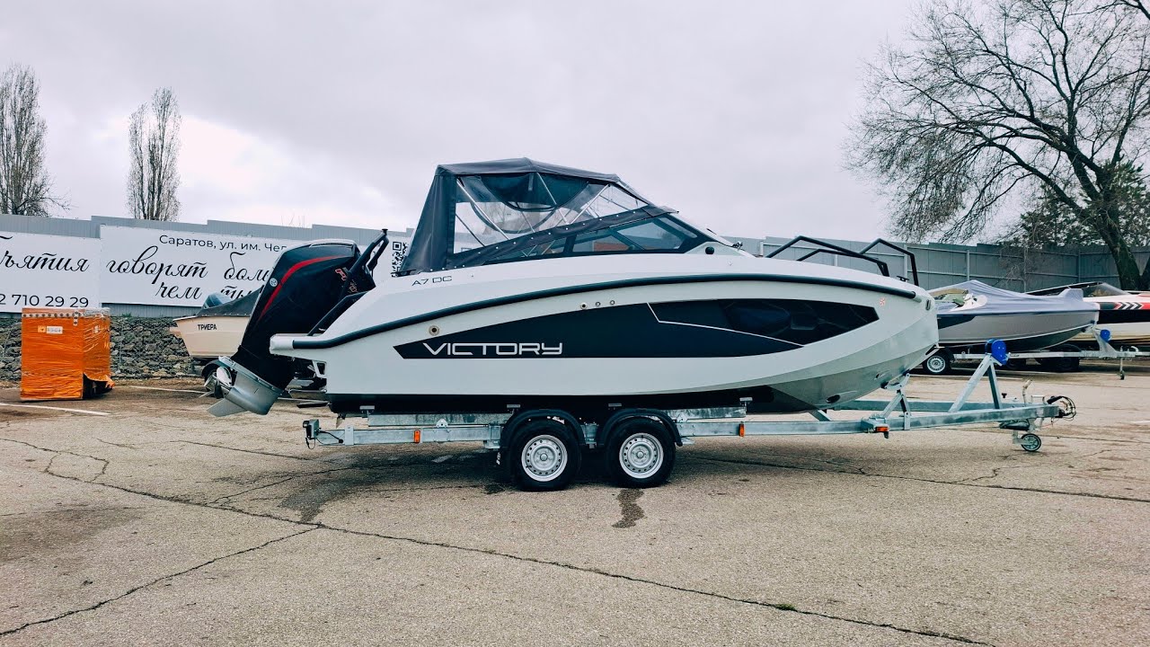 Victory A7 Cruiser boat - brief overview, launch, test drive for