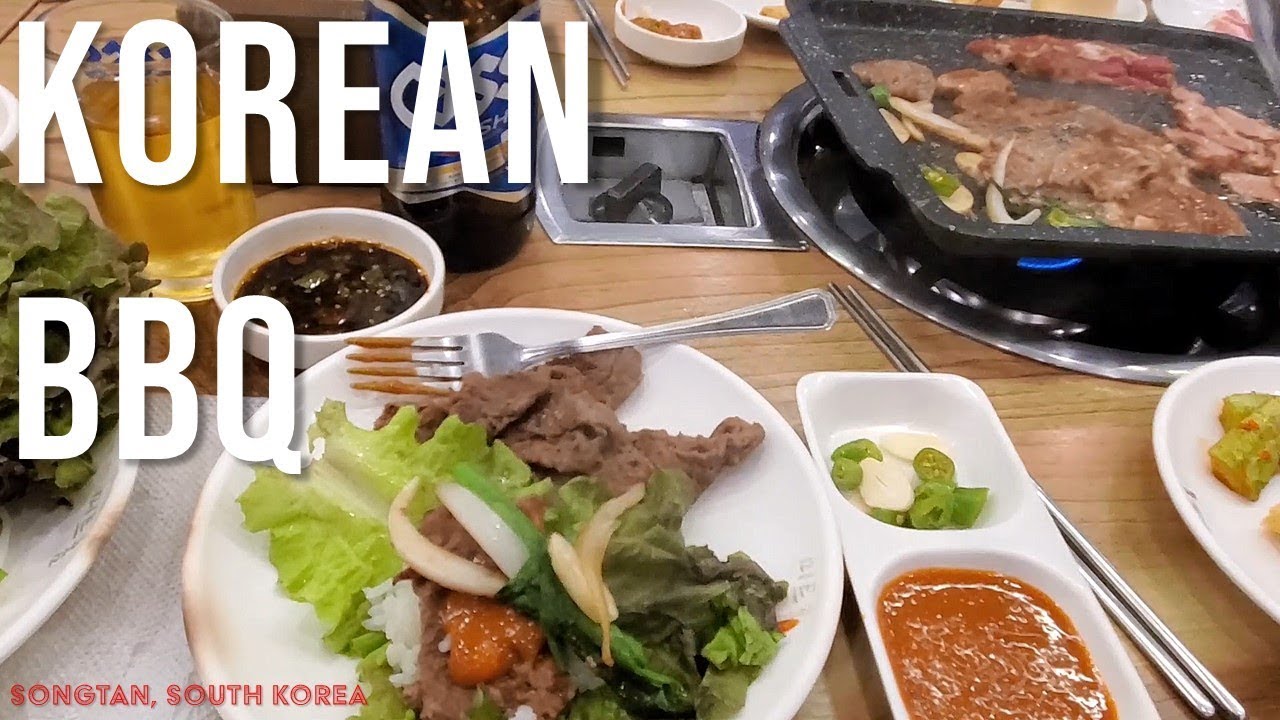 Eating KOREAN BBQ in Songtan, South Korea YouTube