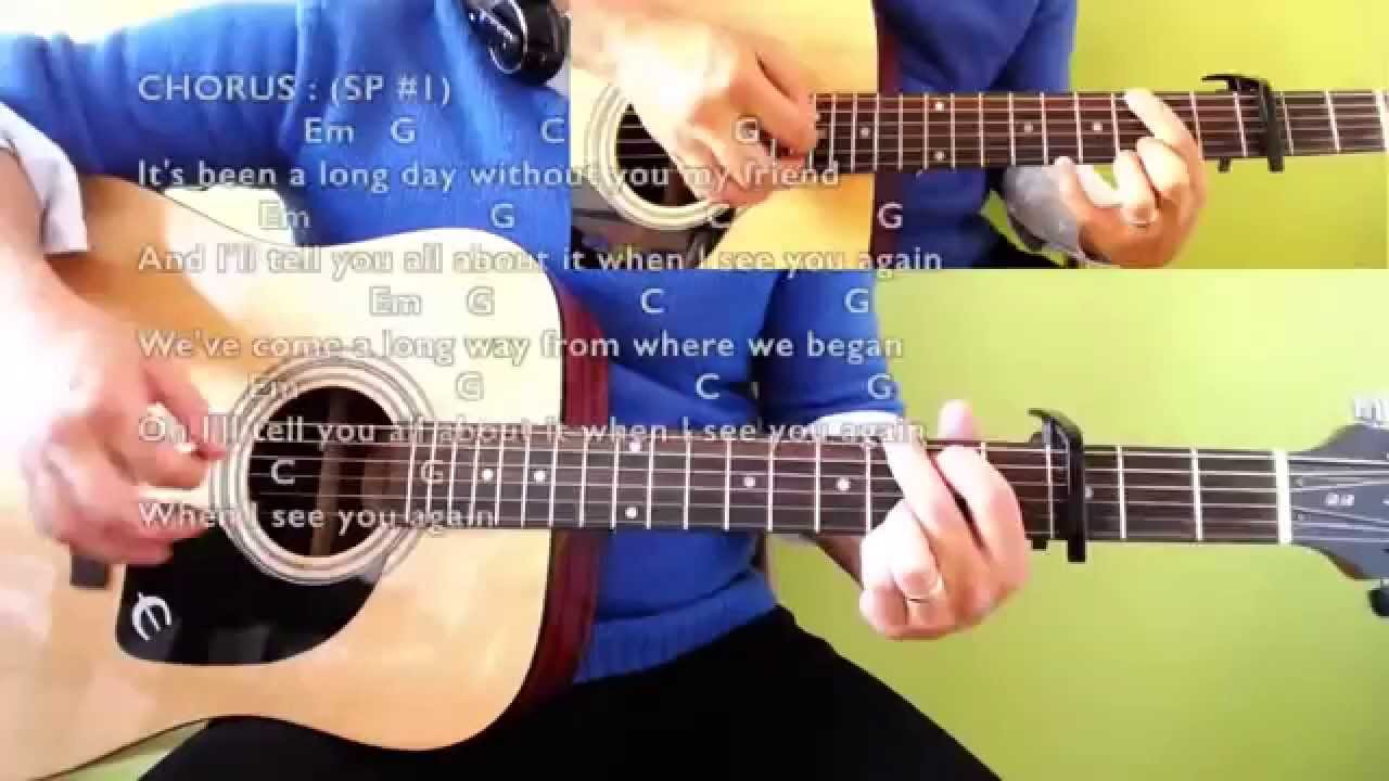 See You Again Wiz Khalifa Ft Charlie Puth Guitar Chords Lyrics Play Along Cover Youtube Guitar Chords And Lyrics Guitar Guitar Chords