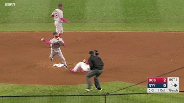 BOS@NYY: Wright starts an inning-ending double play
