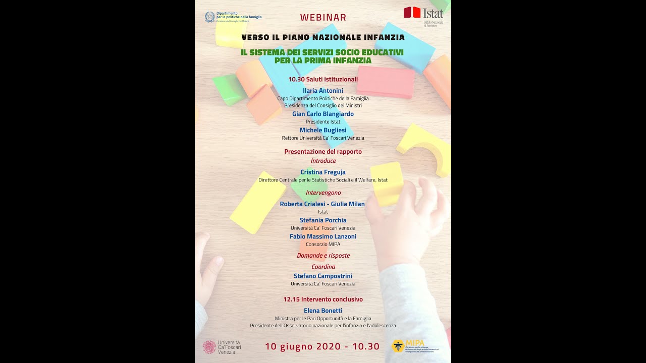 WEBINAR - Verso il piano nazionale infanzia, il sistema dei servizi socio educativi per l'infanzia