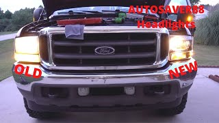 AUTOSAVER88 Headlights|| for 1999 to 2004 Ford F250 F350 F450 F550 SUPER DUTY