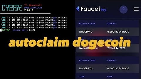 Dogecoin autoclaim direct to your faucetpay account ☺️ | python script