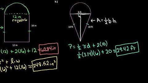 Find Perimeter and Area of Irregular Shapes Involving Semicircles
