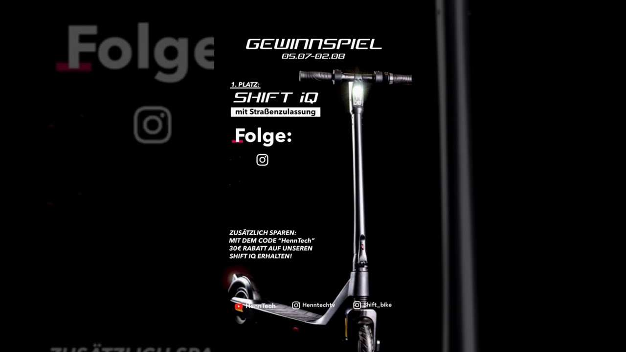 E-Scooter Giveaway: SHIFT iQ gewinnen & kostenlos EScooter fahren! (endet bald) 