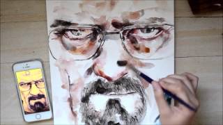 watercolor speed painting portrait 9