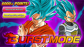 RoF Blues Burst Mode! 6000 points Resurrected Warriors / Power Beyond SSJ! (Dokkan Battle)