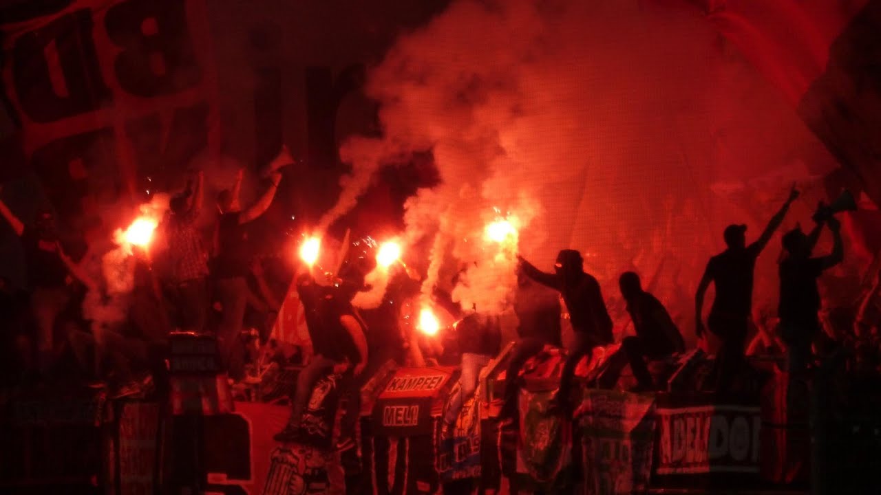 SpVgg Fürth - 1. FC Nürnberg 11.08.2014 Corteo, Choreo, Pyro, Support
