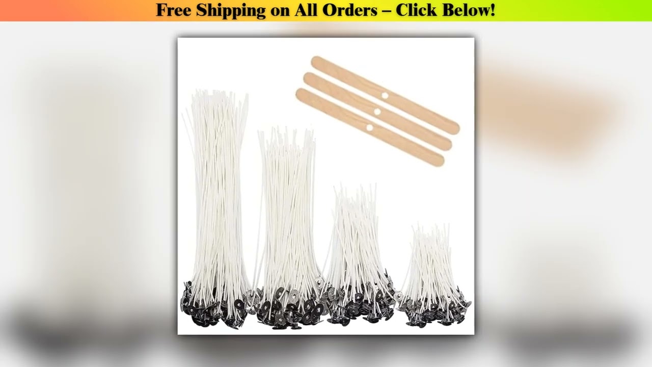 53pcs Candle Wicks Holder Waxed Cotton Candle Wicks Set with Stand Original Smokeless Candle Wicks