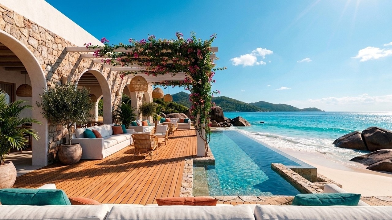 Happy Morning Bossa Nova at Seaside Cafe ~ Smooth Jazz for Good Mood, Stress Relief | Psalms