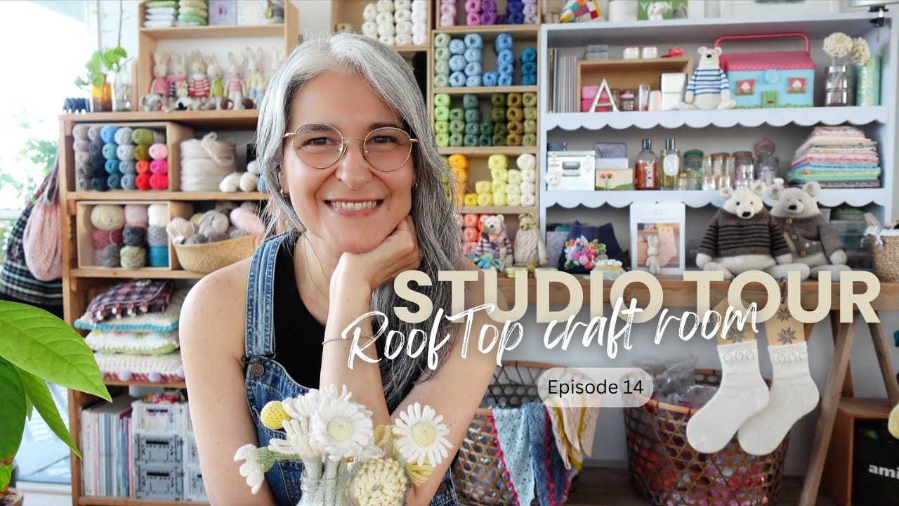 CrochetObjet knitting - STUDIO TOUR - all the little corners in my rooftop craft room