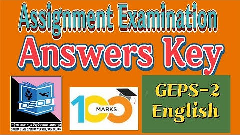 #GEPS-2(Political Science)#ASSIGNMENT-1(English Language)ANSWERS KEY#BA#2nd Semester #OSOU#+3Student