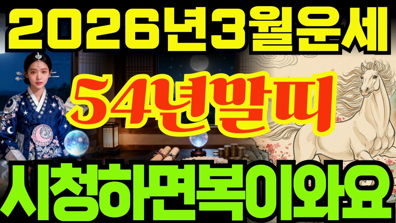 [54년말띠26년3월운세시청하면복이오는1954년갑오생말띠26년3월운세