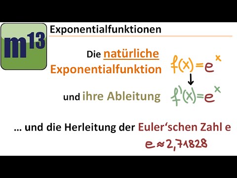 Die Natürliche Exponentialfunktion Und Ihre Ableitung. Herleitung Der Eulerschen Zahl E.