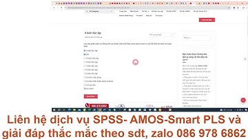 Giải đáp 1001 câu hỏi về SPSS, AMOS, SmartPLS cực chất lượng Tập 4. zalo dịch vụ 086 978 6862
