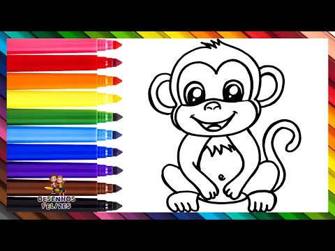 How to Draw a Monkey 🐵 Draw and Color a Monkey 🐒🌈 Drawings for Kids