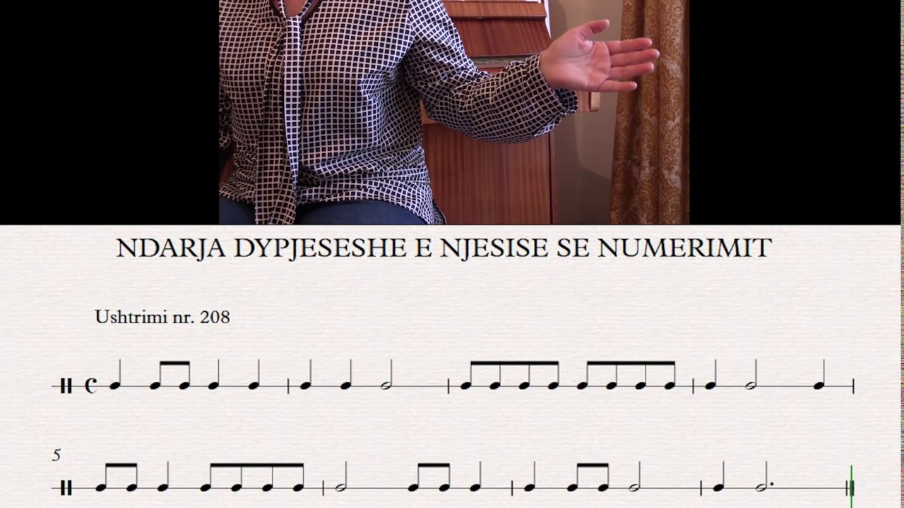 Klasa e pare - ora e trete, ushtrime ritmike 206 - 209 ne la