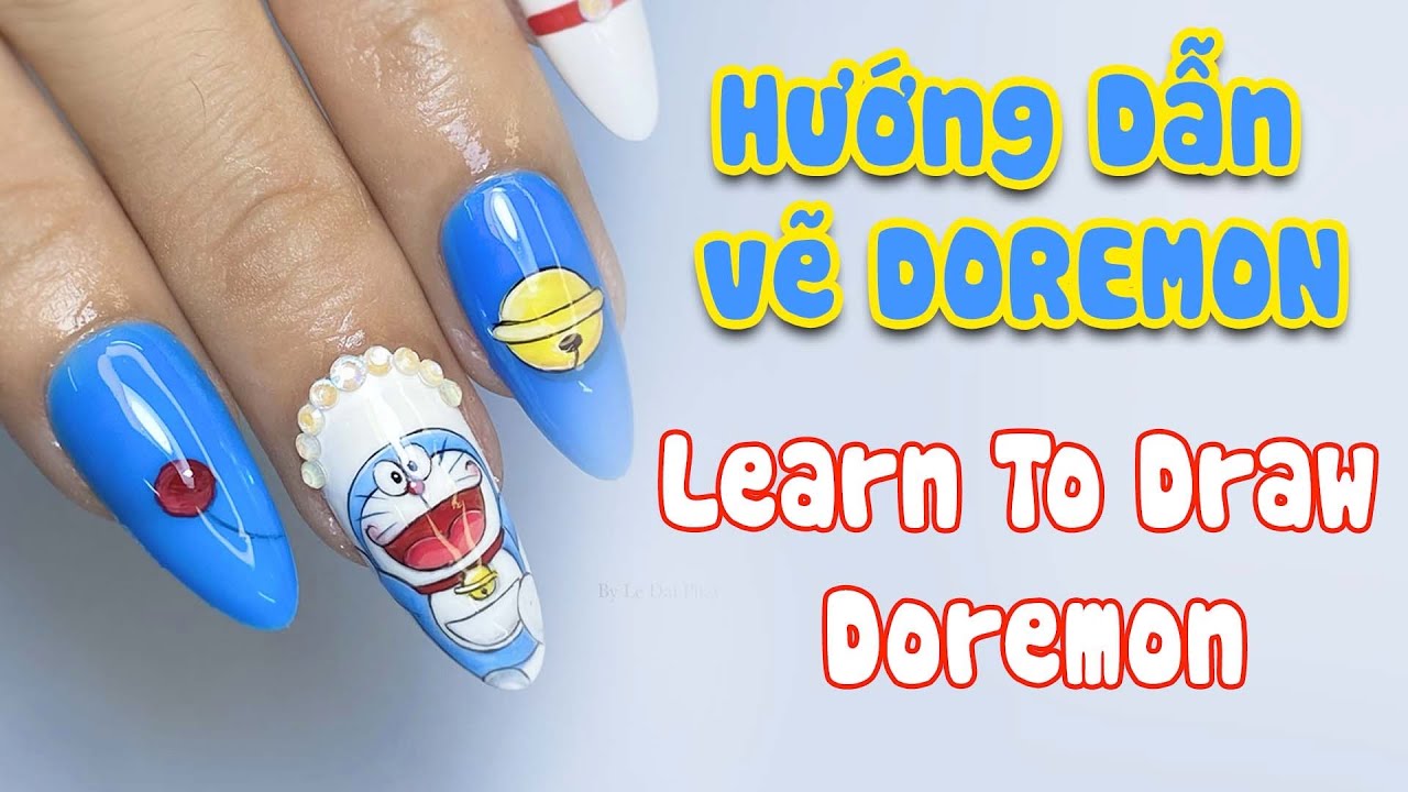 Tổng hợp 20 mẫu nail Doremon siêu dễ thương đáng yêu