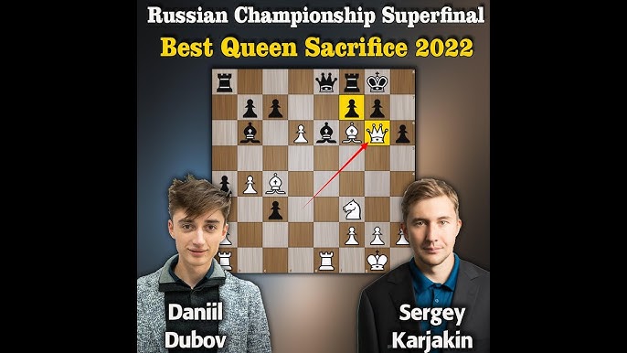 chess24 - Daniil Dubov plays the stunning 19.Qxg6!! and