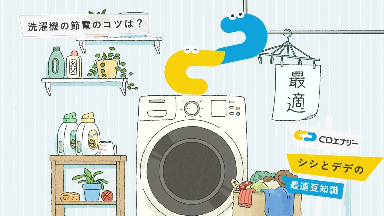 シシとデデの最適豆知識】洗濯機の節電のコツは？ #電気 #豆知識 #洗濯 