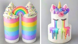 Oddly Satisfying Rainbow Cake Decorating Compilation | So Yummy Colorful Cake Tutorials