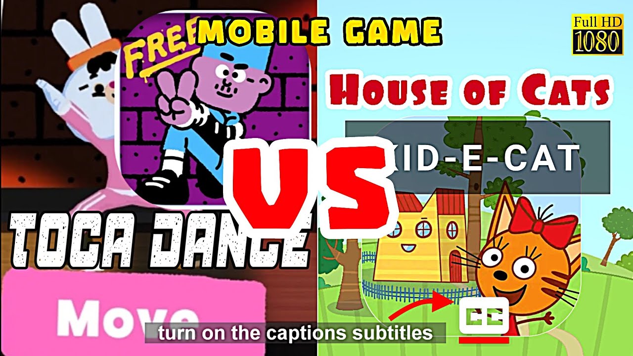 TOCA DANCE FREE vs KIDECATS PLAYHOUSE | CC Captions