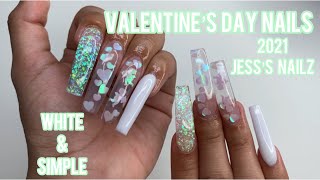 VALENTINE’S DAY NAILS 2021 | WHITE &amp; SIMPLE