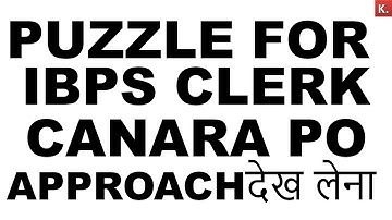 PUZZLE for CANARA BANK PO & IBPS CLERK