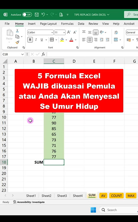 5 Excel Formulas That Beginners Must Master #excel #exceltips #exceltutorial #learnexcelforbeginners
