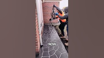 Stencil Concrete Looks Like Tiles