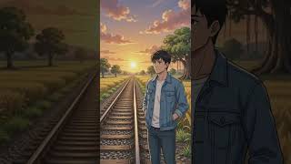 Sunset on the Railway Track 🌅 | Peaceful Anime Vibes 🍃.