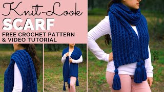 How to Make a Knit-Look Crochet Scarf | Free Pattern by Yay For Yarn