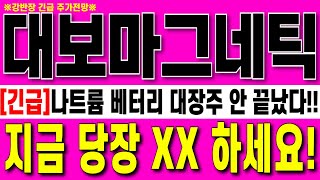 [대보마그네틱 주가 전망] 나트륨 베터리 대장주 안 끝났다!!글로벌 시장 점유율 70%독점 2차전지 핵심장비 강력추천 당장00해야하는이유!
