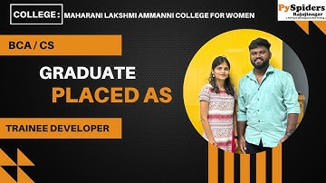 BCA ( CS ) Graduate Placement Story From PySpiders Rajajinagar | As a TRAINEE DEVELOPER