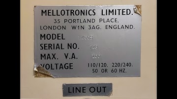 “Watcher of The Skies" played on a genuine Mellotron (Serial No.728)