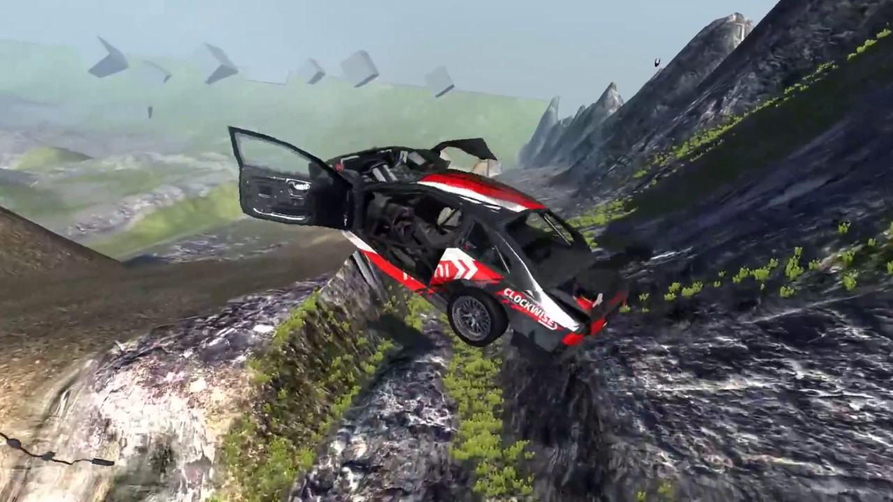 CRAZY DOWNHILL!!! Cars are broken into PIECES!!! Game cartoon about accident cars BeamNG Drive 1