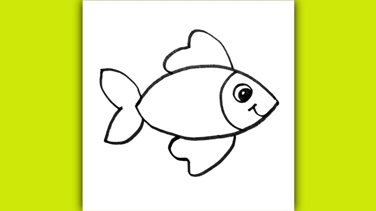 Easy Fish Drawing for Kids 