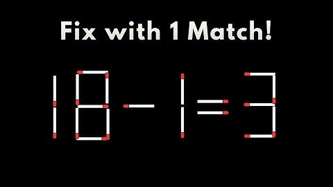 Can You Fix This Matchstick Equation? 🧩 Only Geniuses Solve It!