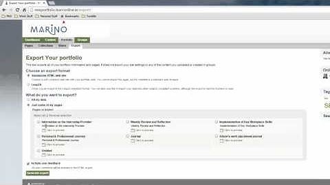 Export Content from Mahara