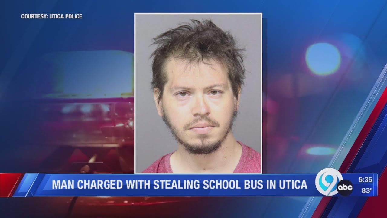 Man charged with stealing school bus in Utica - YouTube