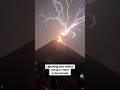 Lightning bolt strikes erupting volcano #shorts