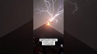 Lightning Bolt Strikes Erupting Volcano #Shorts
