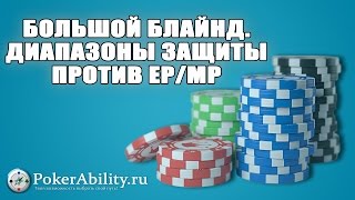 Покер обучение | Большой блайнд. Диапазоны защиты против ЕР/MP