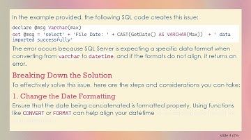 Solving the Error Converting Data Type Varchar to Datetime in SQL Server