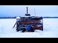 Одиночный зимний поход на безымянное озеро. Изба на воде. Попытка рыбалки. Глухая тайга. Один в лесу